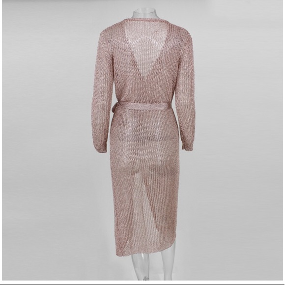 NEW! Rose Gold Mesh Dress / Cover-up - Picture 6 of 8